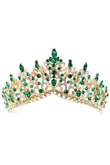 Tiara de diamantes de imitación dorada