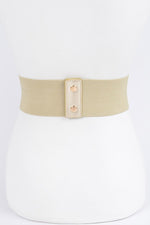 Metallic Studded Waist Elastic Belt