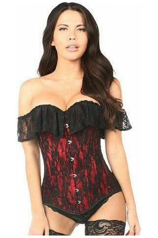 Lace Off-The-Shoulder Corset (Red)