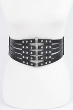 Studded Waist Elastic Belt