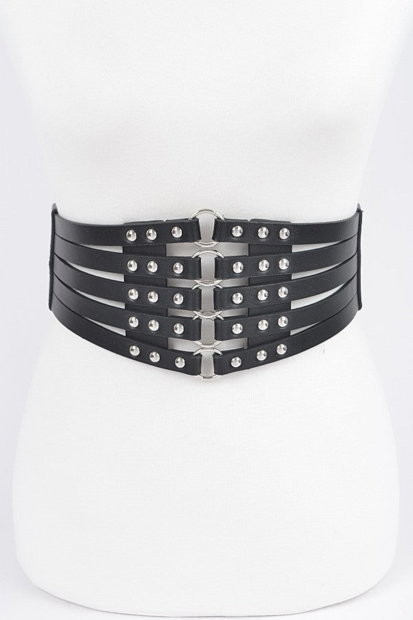 Studded Waist Elastic Belt