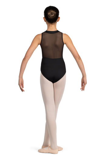 Zip Front Mesh Back Leotard (Child)