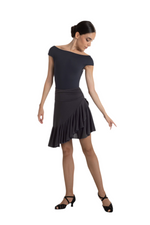 Ruched Asymmetric Latin Ruffle Dance Skirt (Adult)