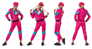 Pink Patsy 1980's Style Retro Tracksuit (Adult)