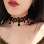 Stone Drop Lace Victorian Choker