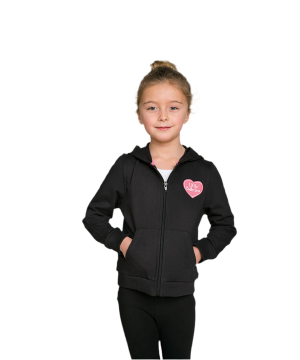 Little Ballerina Zip Up Hoody (Black)