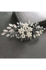 Floral Bead and Crystal Comb