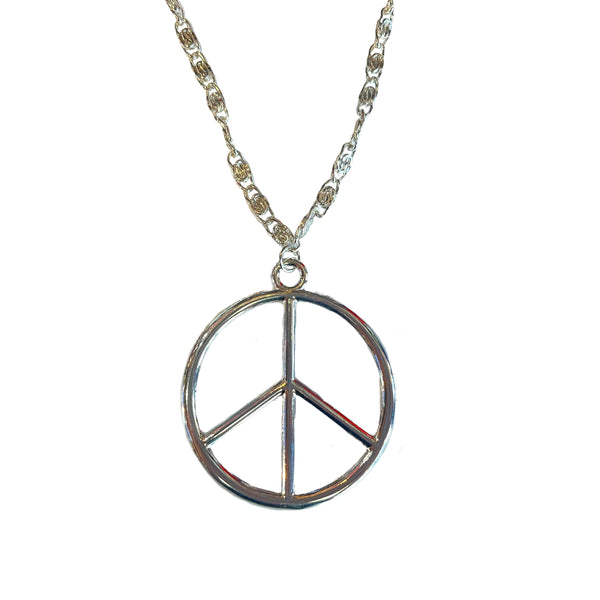 Metal Peace Sign Necklace