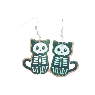 Skeleton Kitty Earrings