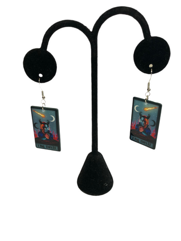 Myers The Devil Tarot Card Earrings