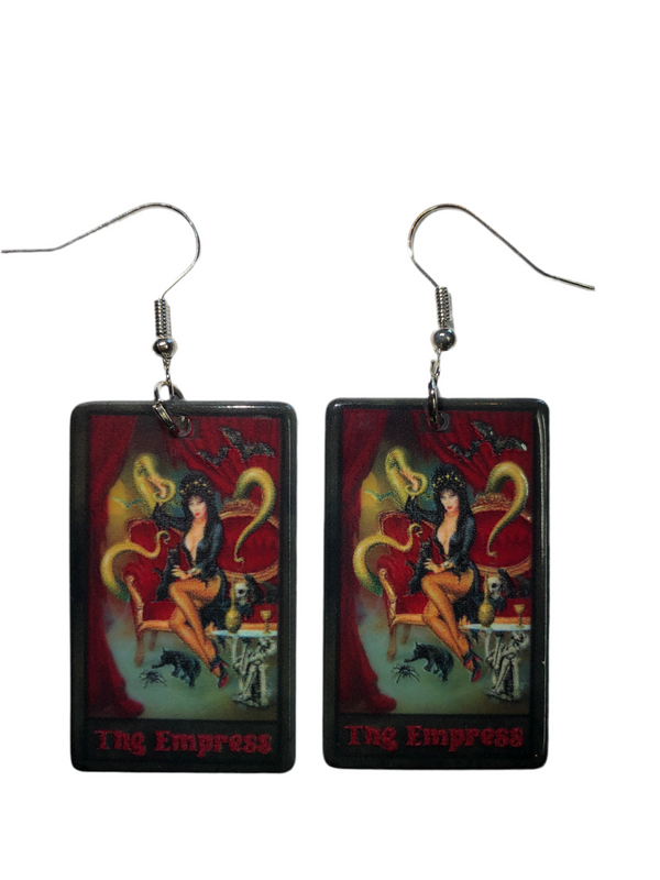 Elvira The Empress Tarot Card Earrings