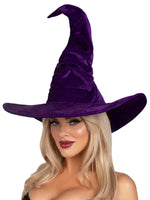 Velvet Rouched Witch Hat (Purple)