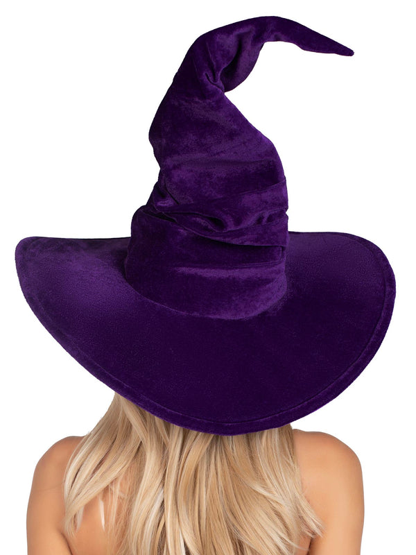 Velvet Rouched Witch Hat (Purple)