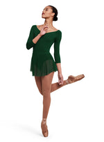 Pinch Front 3/4 Sleeve Leotard Evergreen (Adult)