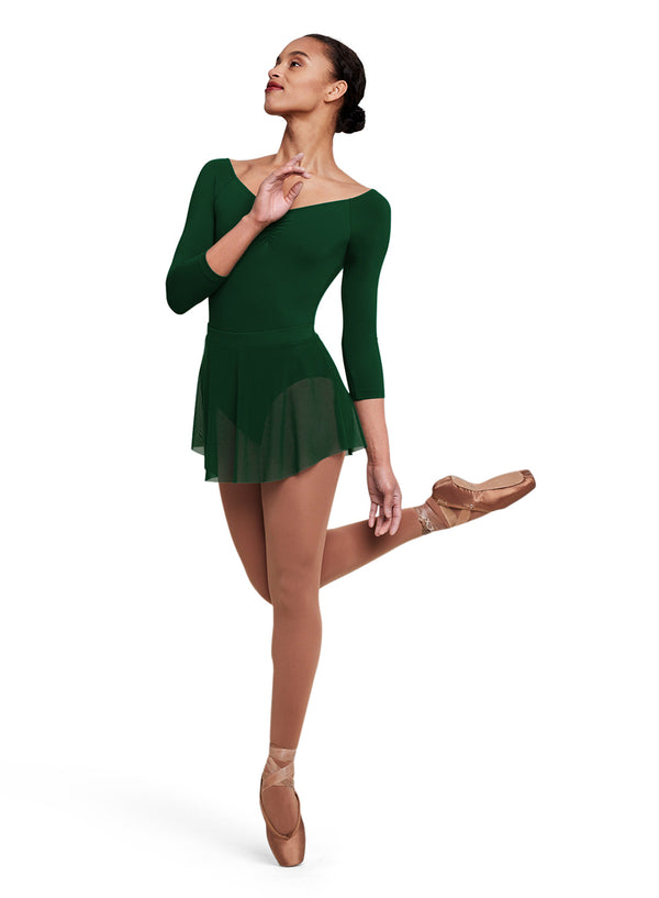 Pinch Front 3/4 Sleeve Leotard Evergreen (Adult)