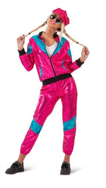 Pink Patsy 1980's Style Retro Tracksuit (Adult)