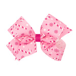 Pink Candy Cane Print Bow