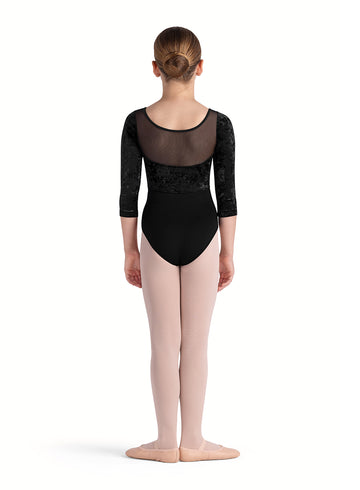 Velvet Mesh 3/4 Sleeve Leotard (Child)