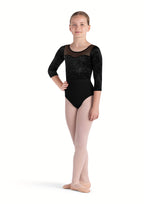 Velvet Mesh 3/4 Sleeve Leotard (Child)