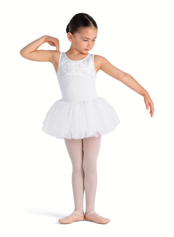 Velvet Tank Tutu Dress (White)