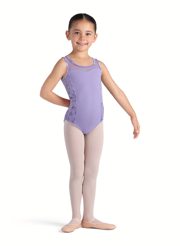 Velvet Mesh Panel Tank Leotard (Child)