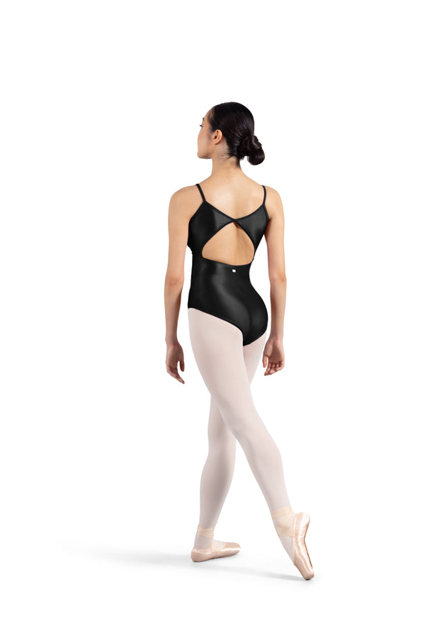 Shiny Lycra Drape Detail Camisole Leotard by Mirella