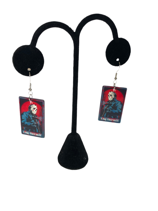 The Hermit Jason Tarot Card Earrings