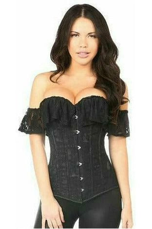 Lace Off-The-Shoulder Corset (Black)