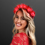 Light Up Red Flower Crown Headband