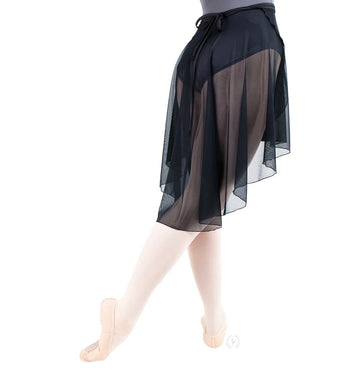 Dramatic Hi-Low Mesh Wrap Skirt Eurotard (Adult)