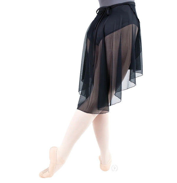 Dramatic Hi-Low Mesh Wrap Skirt Eurotard (Adult)