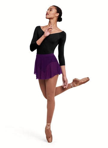 Mesh Pull On Skirt (Aubergine)