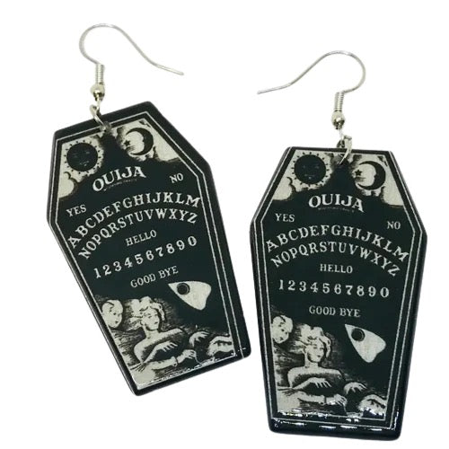 Ouija Board Coffin Earrings