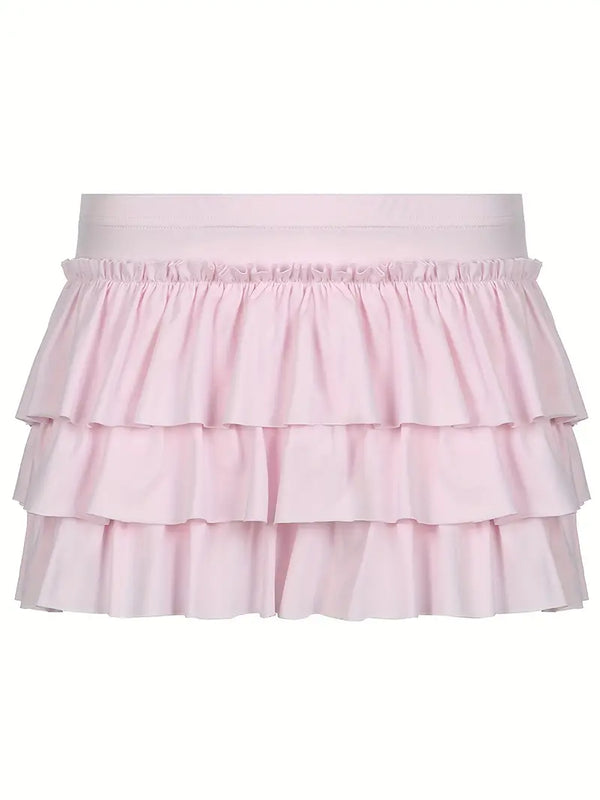 Short Ruffled Fairytale Skirt (Pink)