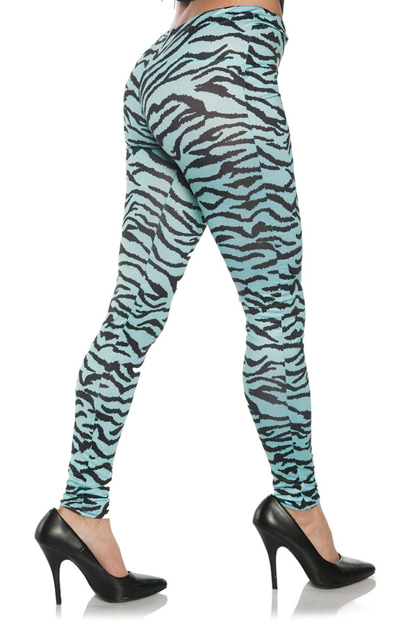 Blaue Zebra-Leggings (Erwachsene)
