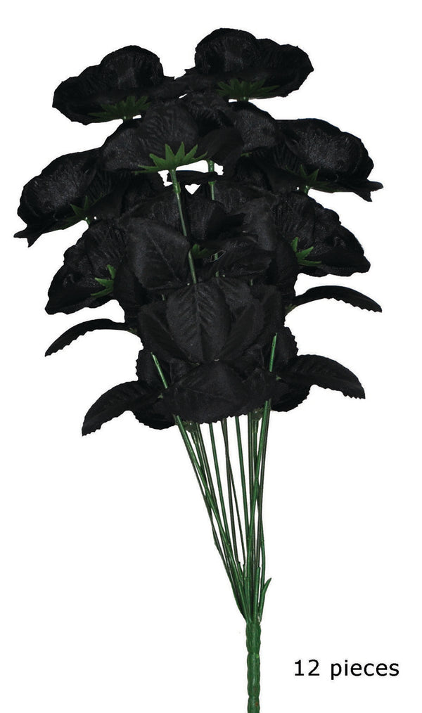 Decoración de flores negras