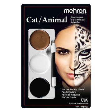 Kit de maquillaje tricolor gato/animal de Mehron