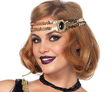 Flapper-Stirnband mit Pailletten